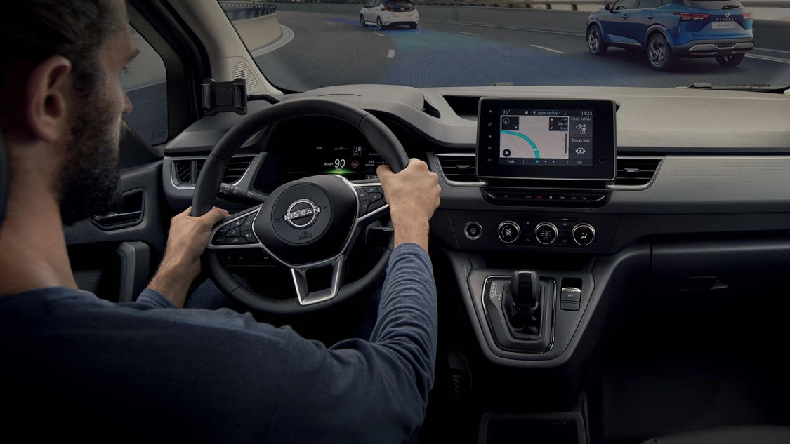 Vue conducteur du Nissan Townstar électrique
